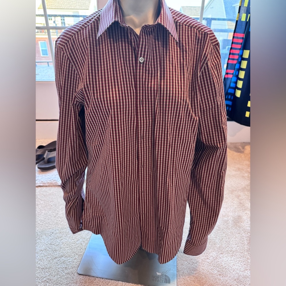 Mens Van Heusen Dress Shirt Button down Long Sleeve Sz M Medium Slim Fit